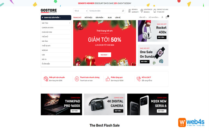 Mẫu thiết kế website bán điện thoại đẹp mắt